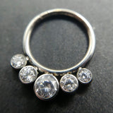 Septumring mit eingesetzten Swarovski Steinen und Scharnier