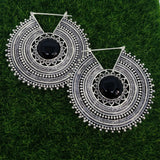 SALE! Silver plated brass Earrings with Onyx