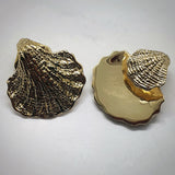 yellowbrass seashell earweights
